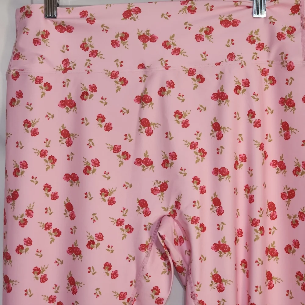 NWT Ampersand Pastel Pink Floral Leggings Balletcore Y2K Athleisure Size XL & 3X - Picture 10 of 16